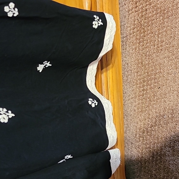 Sea New York Black Rubina Embroidery Pajama Slip Dress - Small - Picture 9 of 10